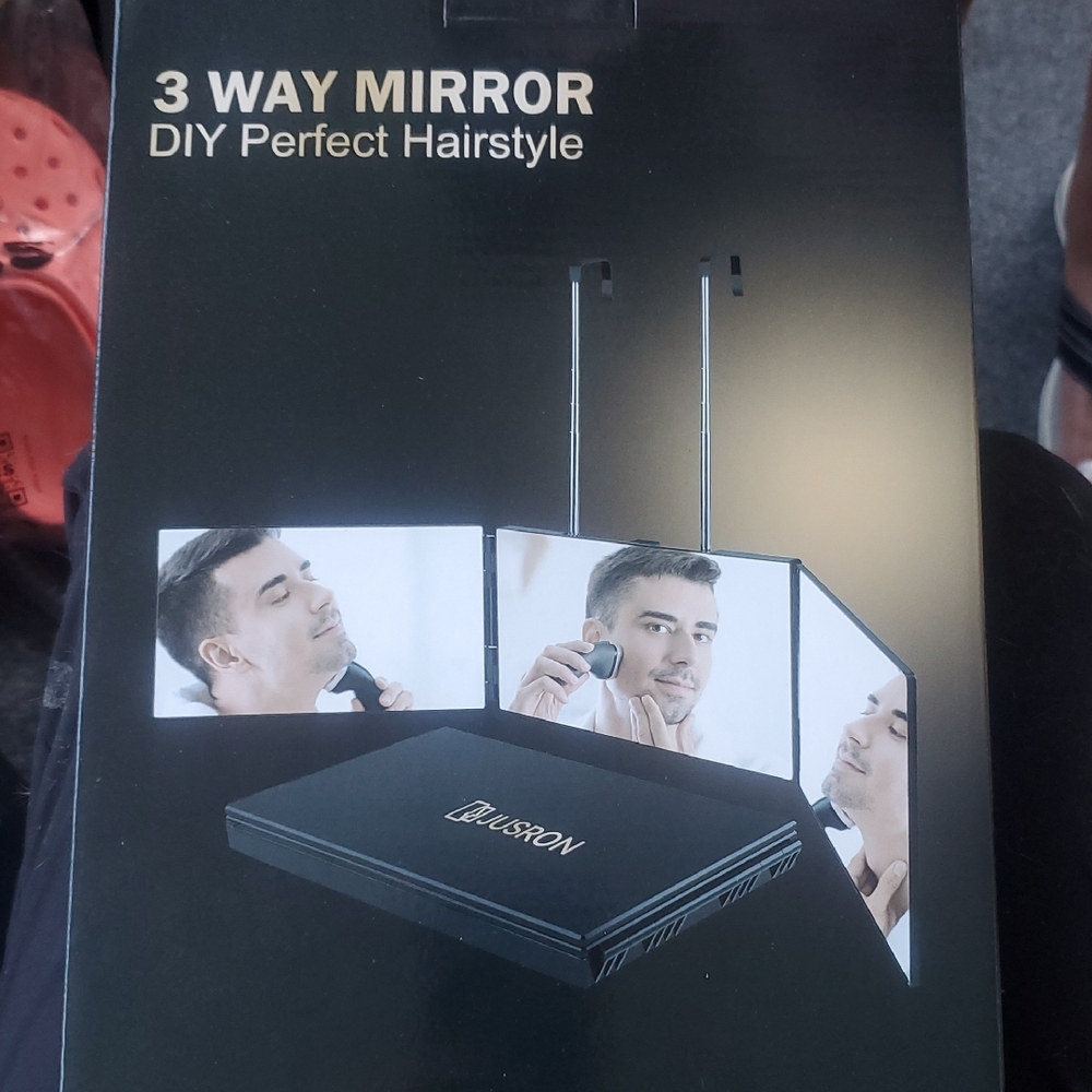 3-Way Portable Folding Mirror - Black..NIB